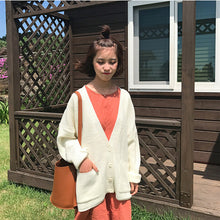 Load image into Gallery viewer, 2020 Korean Women Sweater Cardigan Double Pocket Design Female Knitted Cardigan Knit Sweater Autumn Winter Tops