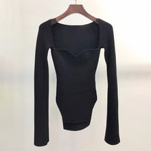 Load image into Gallery viewer, TWOTWINSTYLE White Side Split Knitted Women's Sweater Square Collar Long Sleeve Sweaters Female Autumn Fashion New Clothes 2020