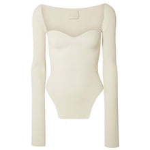 Load image into Gallery viewer, TWOTWINSTYLE White Side Split Knitted Women's Sweater Square Collar Long Sleeve Sweaters Female Autumn Fashion New Clothes 2020
