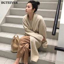 Load image into Gallery viewer, Winter Thick Long Cardigan Knitted Sweater Women Long Sleeve Female Jumper Cardigan Casual Streetwear Open Stitch Sweater 2019
