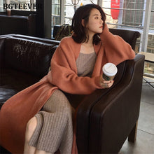 Load image into Gallery viewer, Winter Thick Long Cardigan Knitted Sweater Women Long Sleeve Female Jumper Cardigan Casual Streetwear Open Stitch Sweater 2019
