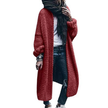 Load image into Gallery viewer, 2019 Autumn winter Women Long Cardigan Solid Loose Knit Cardigan Sweater Women Casual Cardigan Oversized Jacket Coat

