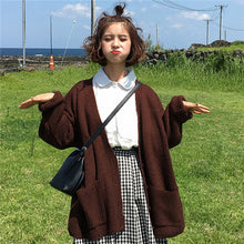 Load image into Gallery viewer, 2020 Korean Women Sweater Cardigan Double Pocket Design Female Knitted Cardigan Knit Sweater Autumn Winter Tops
